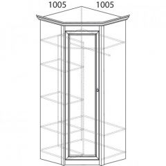 Шкаф угловой №662 "Флоренция" Фасад зеркало (угол 1005*1005) Дуб оксфорд в Еманжелинске - emanzhelinsk.mebel24.online | фото 2