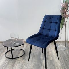 Стул CHIC BLUVEL-86 NAVY BLUE / черный каркас М-City в Еманжелинске - emanzhelinsk.mebel24.online | фото 5
