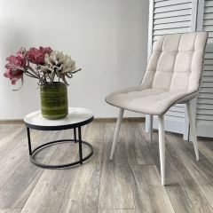 Стул CHIC HE622-01/ HE622-05 топленое молоко, ткань/ белый каркас М-City в Еманжелинске - emanzhelinsk.mebel24.online | фото 4