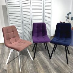 Стул CHILLI-Q SQUARE розовый #15, велюр / белый каркас, 4 шт./1 к, М-City в Еманжелинске - emanzhelinsk.mebel24.online | фото 5