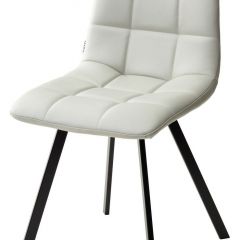 Стул CHILLI SQUARE HK017-03 светло-серый, PU/ черный каркас М-City в Еманжелинске - emanzhelinsk.mebel24.online | фото
