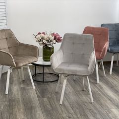 Стул MAVERICK 360 град. поворот. BLUVEL-40 BEIGE/ белый каркас, М-City в Еманжелинске - emanzhelinsk.mebel24.online | фото 3