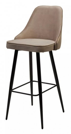 Барный стул NEPAL-BAR БЕЖЕВЫЙ #5, велюр/ черный каркас (H=78cm) М-City в Еманжелинске - emanzhelinsk.mebel24.online | фото 1