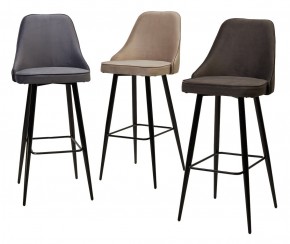 Барный стул NEPAL-BAR ГРАФИТ #14, велюр/ черный каркас (H=78cm) М-City в Еманжелинске - emanzhelinsk.mebel24.online | фото 3