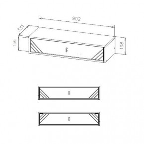 БАЙКАЛ Стол туалетный (навесной) Графит/Дуб золотой в Еманжелинске - emanzhelinsk.mebel24.online | фото 3