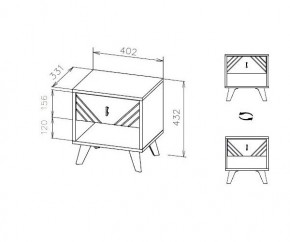 БАЙКАЛ Тумба прикроватная (Графит/Дуб золотой) в Еманжелинске - emanzhelinsk.mebel24.online | фото 3
