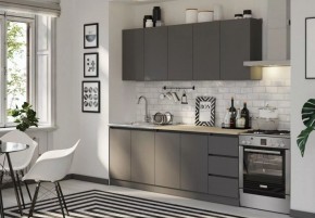 ЧЕЛСИ Кухонный гарнитур 2,0 м (Графит) в Еманжелинске - emanzhelinsk.mebel24.online | фото