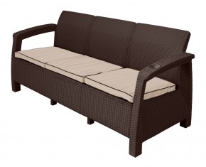 Диван Yalta Premium Sofa 3 Set (Ялта) шоколадный (+подушки под спину) в Еманжелинске - emanzhelinsk.mebel24.online | фото