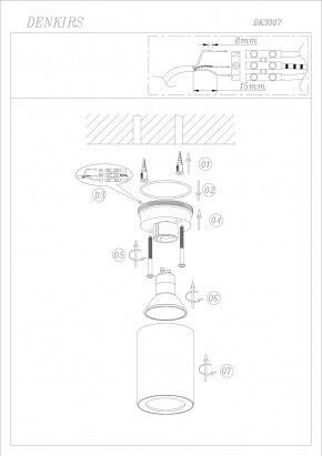 DK3007-WH Накладной светильник влагозащ., IP 44, 15 Вт, GU10, белый, алюминий в Еманжелинске - emanzhelinsk.mebel24.online | фото 4