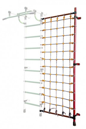 Дополнительная стойка к пристенному ДСК с сеткой для лазания, цв. красный в Еманжелинске - emanzhelinsk.mebel24.online | фото