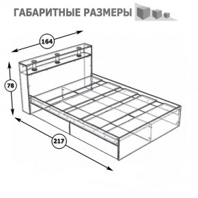 Камелия Кровать 1600, цвет венге/дуб лоредо, ШхГхВ 163,5х217х78,2 см., сп.м. 1600х2000 мм., без матраса, основание есть в Еманжелинске - emanzhelinsk.mebel24.online | фото 4