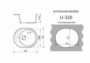 Каменная мойка ULSTONE U-320 (560х460) в Еманжелинске - emanzhelinsk.mebel24.online | фото 2