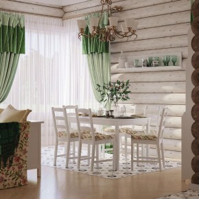 Комлект Вествик обеденный стол и четыре стула, массив сосны, цвет белый в Еманжелинске - emanzhelinsk.mebel24.online | фото 1