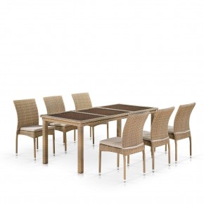 Комплект плетеной мебели T365/Y380B-W65 Light Brown (6+1) в Еманжелинске - emanzhelinsk.mebel24.online | фото 1