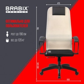 Кресло BRABIX PREMIUM "Ultimate EX-800" пластик, плотная двойная сетка Х2, черное/бежевое, 532916 в Еманжелинске - emanzhelinsk.mebel24.online | фото 6