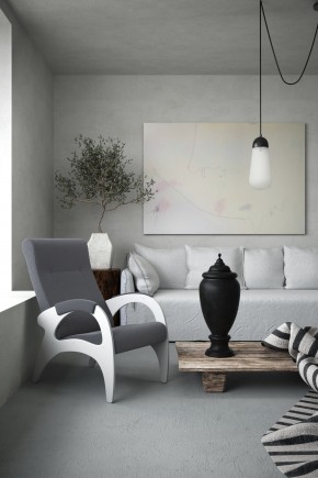 Кресло для отдыха Римини 19-Т-ГР (тканьбелые) ГРАФИТ в Еманжелинске - emanzhelinsk.mebel24.online | фото