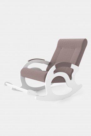 Кресло-качалка Тироль 12-Т-КМ (ткань/белые) КОФЕ С МОЛОКОМ в Еманжелинске - emanzhelinsk.mebel24.online | фото 2