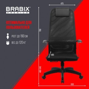 Кресло офисное BRABIX PREMIUM "Ultimate EX-801" пластик, плотная двойная сетка Х2, черное, 532922 в Еманжелинске - emanzhelinsk.mebel24.online | фото 5