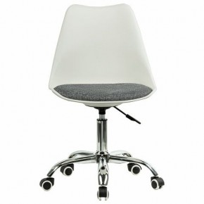 Кресло стул BRABIX "Eames MG-310 CH", хром, пластик белый, ткань серая, 532924 в Еманжелинске - emanzhelinsk.mebel24.online | фото 1