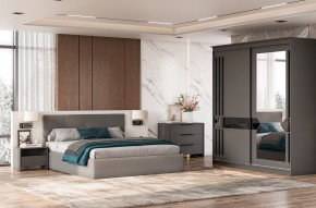 Кровать двойная №4 с основанием (Серый) в Еманжелинске - emanzhelinsk.mebel24.online | фото 3