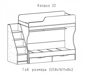 КАПРИЗ-22 Кровать двухъярусная 800 настил ЛДСП в Еманжелинске - emanzhelinsk.mebel24.online | фото 2