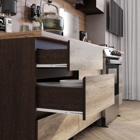 Кухня Энигма 1.6 м (венге/дуб каньон) в Еманжелинске - emanzhelinsk.mebel24.online | фото 2