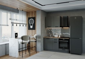 Кухонный гарнитур Антрацит 1600 (Стол. 38мм) в Еманжелинске - emanzhelinsk.mebel24.online | фото