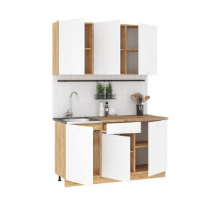 Кухонный гарнитур Дана 1.5 м (дуб крафт золотой/белый) в Еманжелинске - emanzhelinsk.mebel24.online | фото 2