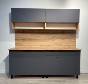 Кухонный гарнитур «Монако» 2.0 м Серия 2 МДФ с фрезеровкой (Дуб Золотой/Графит) в Еманжелинске - emanzhelinsk.mebel24.online | фото 3