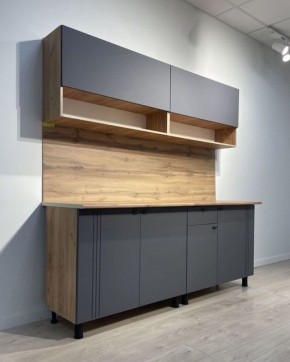 Кухонный гарнитур «Монако» 2.0 м Серия 2 МДФ с фрезеровкой (Дуб Золотой/Графит) в Еманжелинске - emanzhelinsk.mebel24.online | фото 4