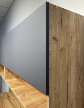 Кухонный гарнитур «Монако» 2.0 м Серия 2 МДФ с фрезеровкой (Дуб Золотой/Графит) в Еманжелинске - emanzhelinsk.mebel24.online | фото 6