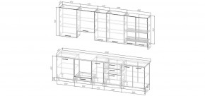 Кухонный гарнитур Санторини 3000 h950 (Стол. 38мм) в Еманжелинске - emanzhelinsk.mebel24.online | фото 2