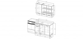 Кухонный гарнитур Смоки 1200 (Стол. 38мм) в Еманжелинске - emanzhelinsk.mebel24.online | фото 2