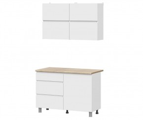 Кухонный гарнитур ТОКИО 1,2м (Серия 3) Белый текстурный/Дуб Сонома в Еманжелинске - emanzhelinsk.mebel24.online | фото 2