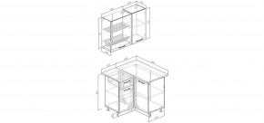 Кухонный гарнитур угловой Каппучино 1000*1000 (Стол. 26мм) в Еманжелинске - emanzhelinsk.mebel24.online | фото 2