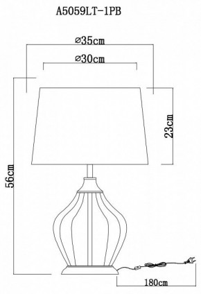 Настольная лампа декоративная Arte Lamp Baymont A5059LT-1PB в Еманжелинске - emanzhelinsk.mebel24.online | фото 3