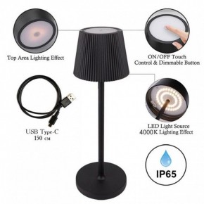 Настольная лампа декоративная Arte Lamp Fuyue A1616LT-1BK в Еманжелинске - emanzhelinsk.mebel24.online | фото 3
