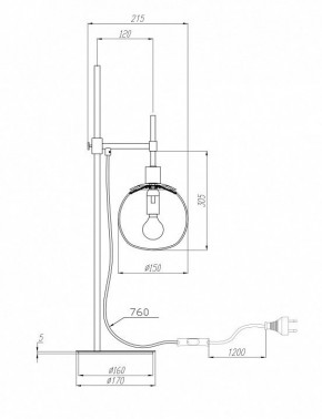 Настольная лампа декоративная Maytoni Erich MOD221-TL-01-N в Еманжелинске - emanzhelinsk.mebel24.online | фото 3