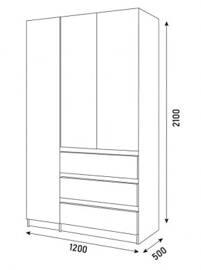 ПАРУС Шкаф 3-х ств. 1200 в Еманжелинске - emanzhelinsk.mebel24.online | фото 3