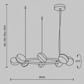 Подвесная люстра Maytoni Mind MOD299PL-L80BC3K в Еманжелинске - emanzhelinsk.mebel24.online | фото 4