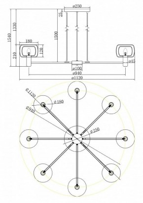 Подвесная люстра Maytoni Vision MOD411PL-08G в Еманжелинске - emanzhelinsk.mebel24.online | фото 4