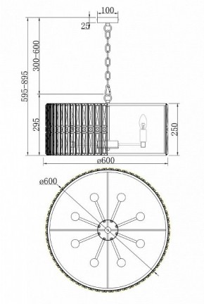 Подвесной светильник Maytoni Facet MOD094PL-08G в Еманжелинске - emanzhelinsk.mebel24.online | фото 3