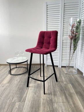 Полубарный стул CHILLI-QB SQUARE винный #16, велюр / черный каркас (H=66cm) М-City в Еманжелинске - emanzhelinsk.mebel24.online | фото 4