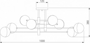 Потолочная люстра Eurosvet Nuvola 70129/8 латунь в Еманжелинске - emanzhelinsk.mebel24.online | фото 3