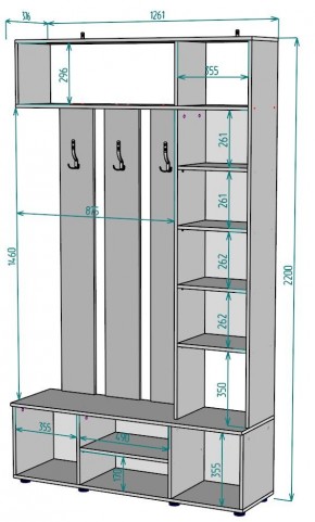 Прихожая с зеркалом V19_M в Еманжелинске - emanzhelinsk.mebel24.online | фото 2