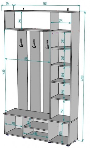 Прихожая с зеркалом V20_M в Еманжелинске - emanzhelinsk.mebel24.online | фото 2