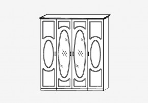 Прованс-2 Шкаф 4-х дверный с 2 зеркалами (Бежевый/Текстура белая платиной золото) в Еманжелинске - emanzhelinsk.mebel24.online | фото 2