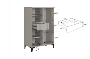 РИЧ Комод 2 со стеклом в Еманжелинске - emanzhelinsk.mebel24.online | фото 3