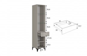 РИЧ Шкаф однодверный со стеклом в Еманжелинске - emanzhelinsk.mebel24.online | фото 3