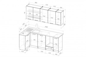 ШЕЛЛИ Кухонный гарнитур Прайм 400 (1100*2000 мм) в Еманжелинске - emanzhelinsk.mebel24.online | фото 2